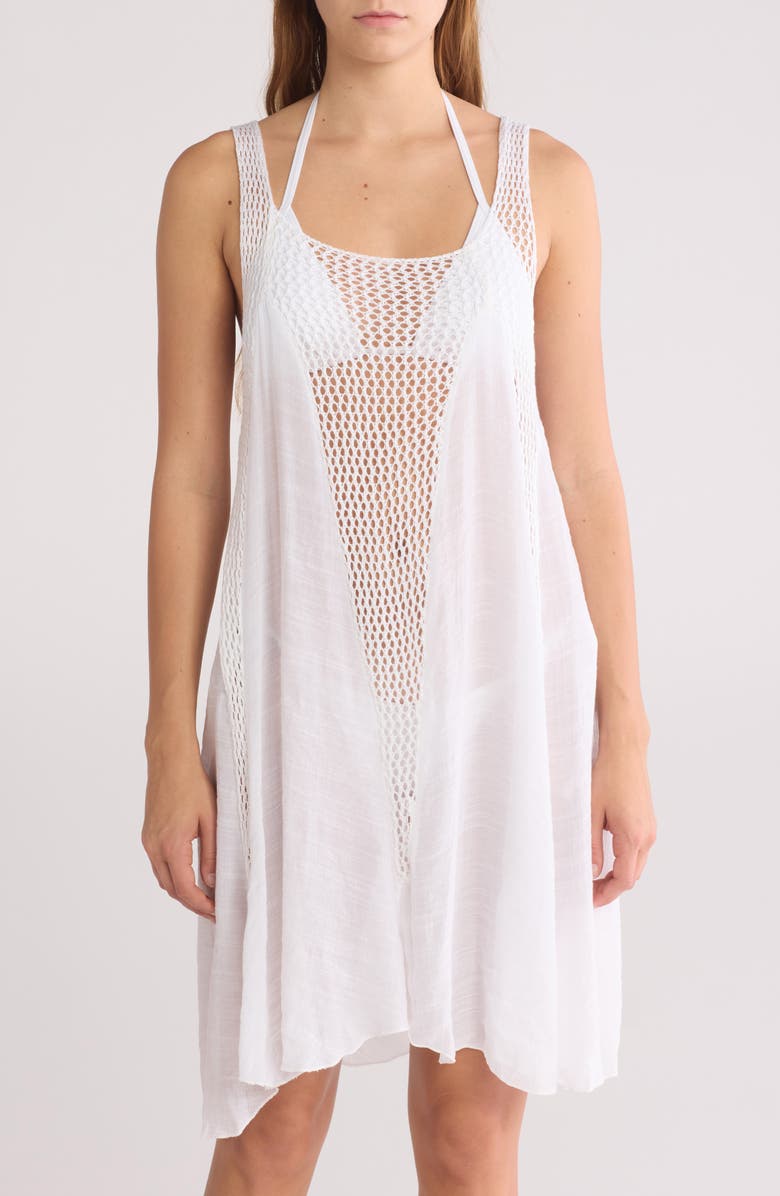 Elan Crochet Inset Cover-Up Dress, Main, color,