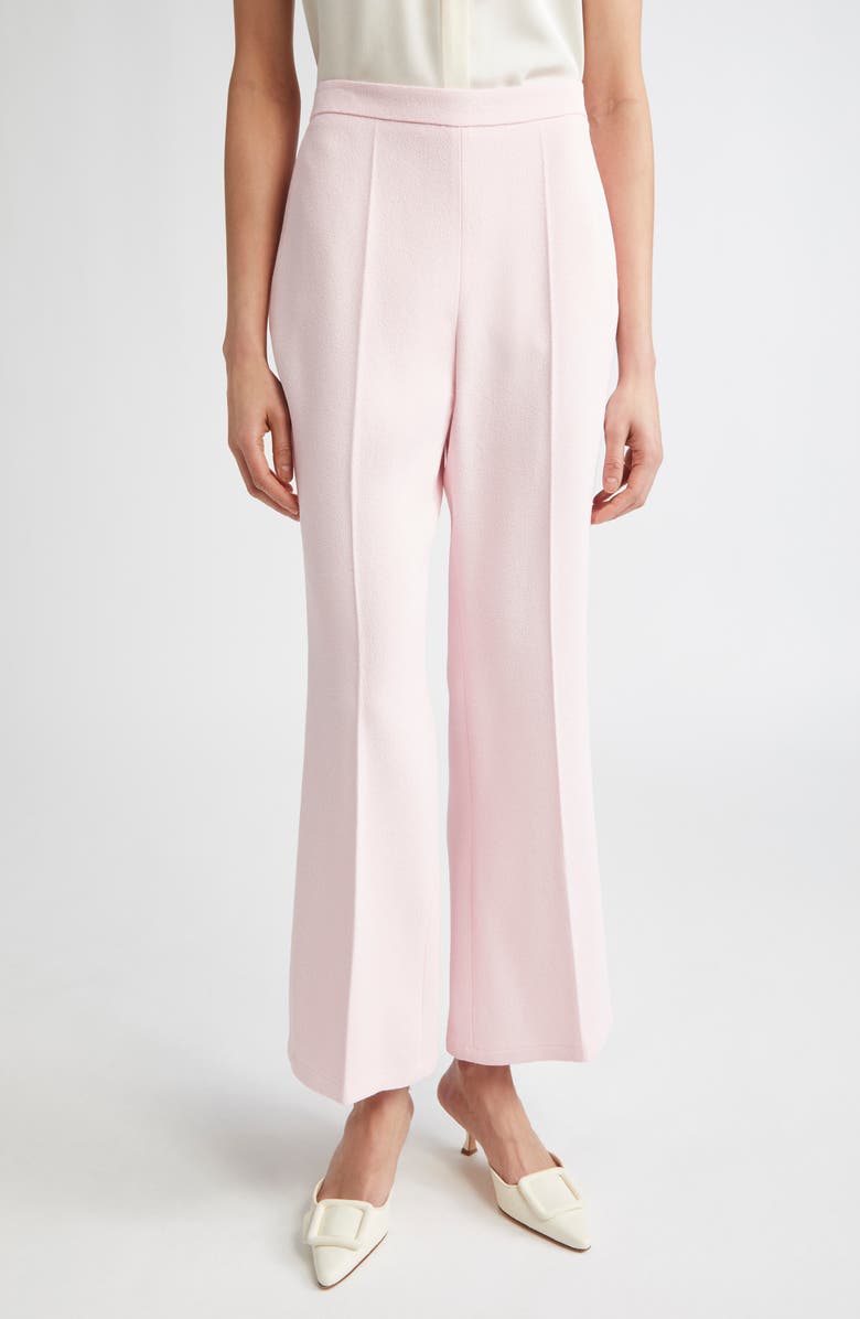 Giambattista Valli Crepe Flare Trousers, Main, color, Pale Rose