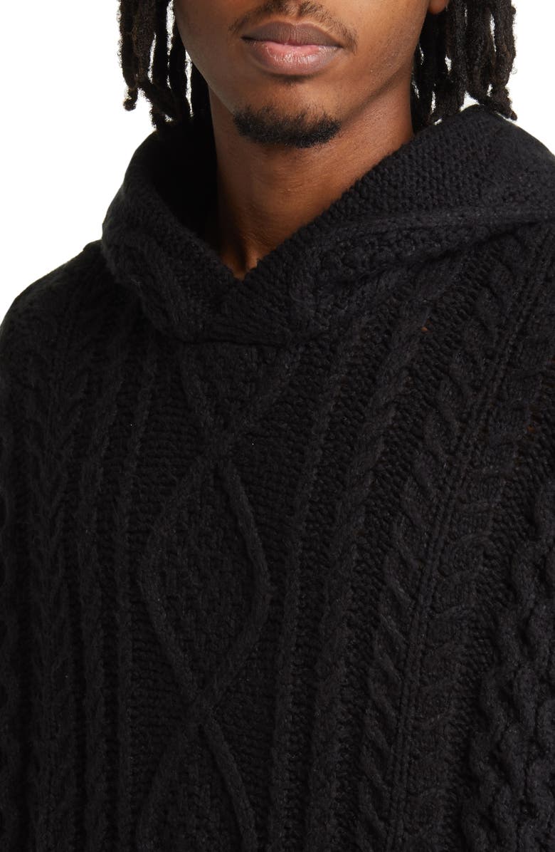 Fear of God Essentials Cable Knit Cotton Blend Hoodie, Alternate, color, 