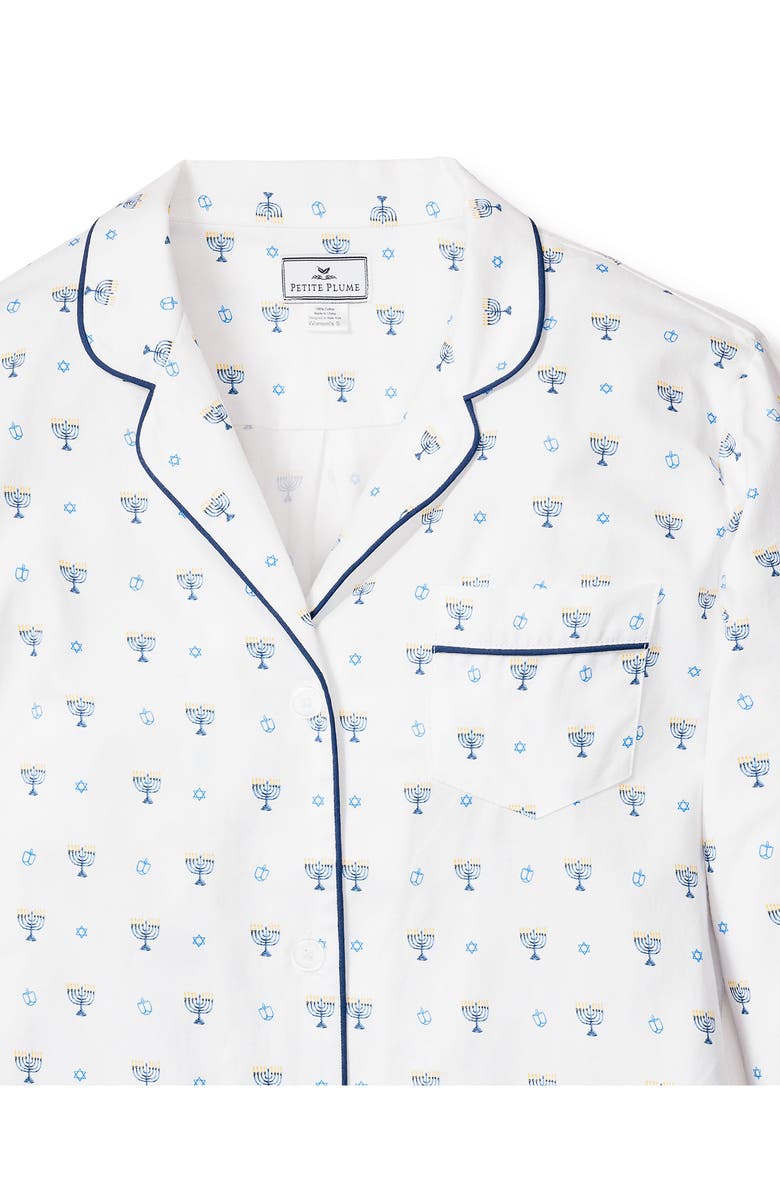 Petite Plume Hanukkah Print Cotton Pajamas, Alternate, color, 