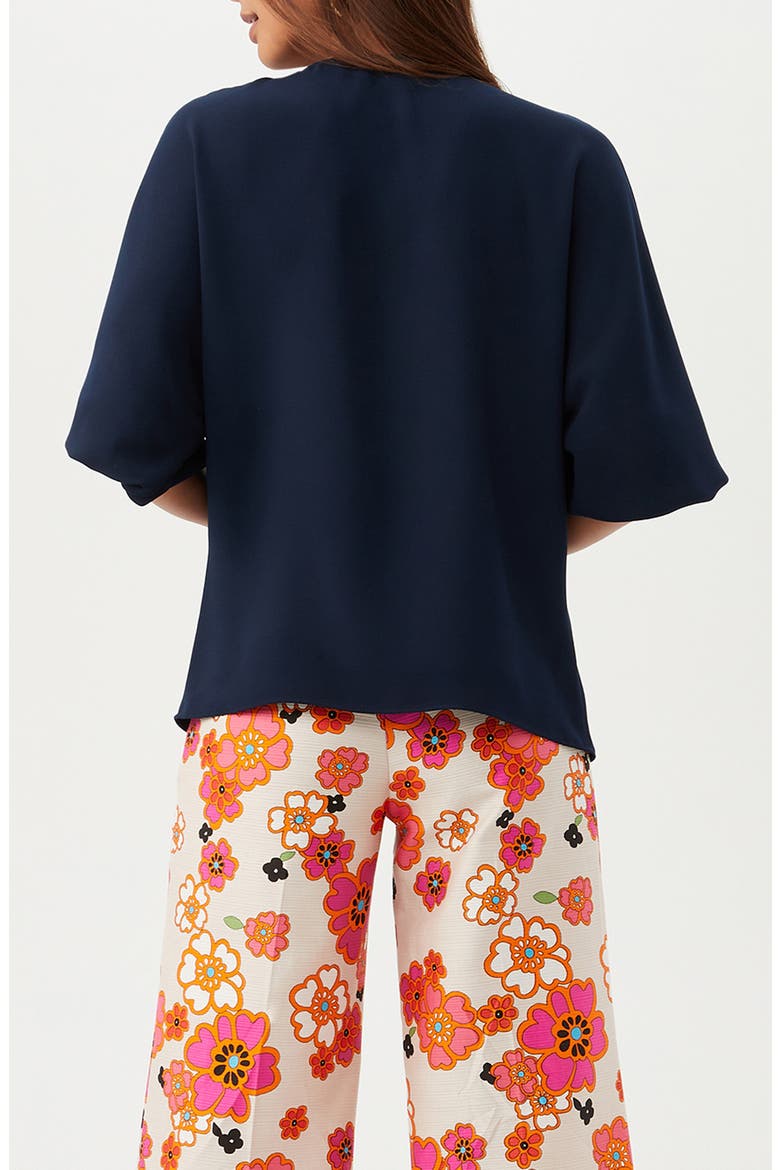 Sail Puff Sleeve Button-Up Top, Alternate, color, INDIGO