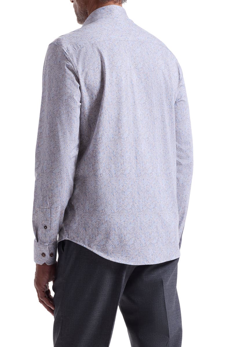 Bugatchi Jimmy OoohCotton<sup>®</sup> Botanical Button-Up Shirt, Alternate, color, Sand
