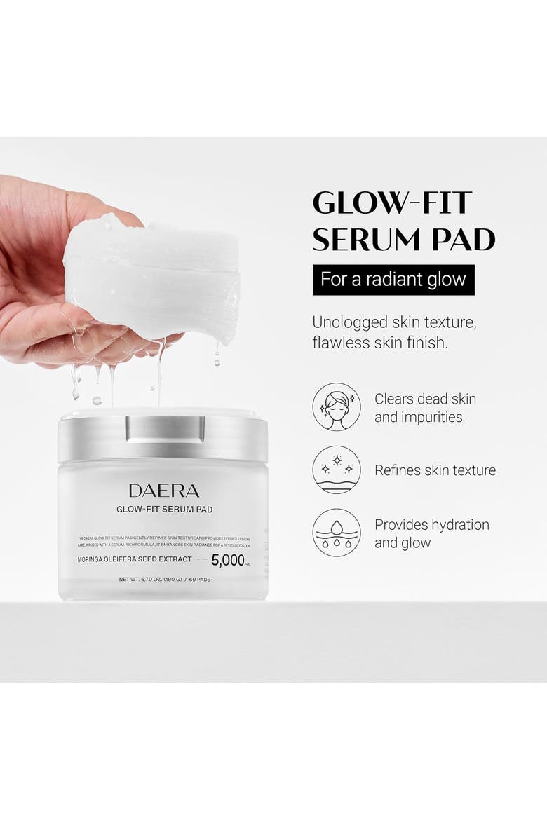Glow Fit Serum Pad Hydrating Toner Pads for Pore Care  60 Pads, Alternate, color, White