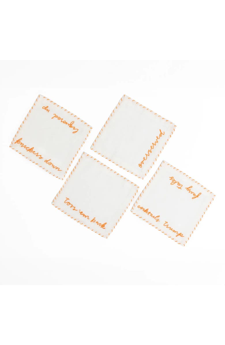 House of Revelry Liquored Up Cocktail Napkins Set of Four, Alternate, color, White
Orange