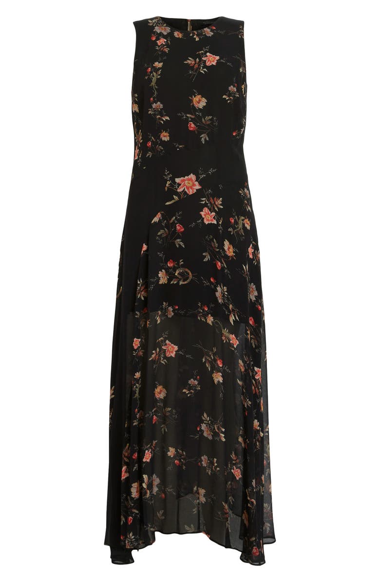 AllSaints Jules Tanana Floral Chiffon Midi Dress, Alternate, color,
