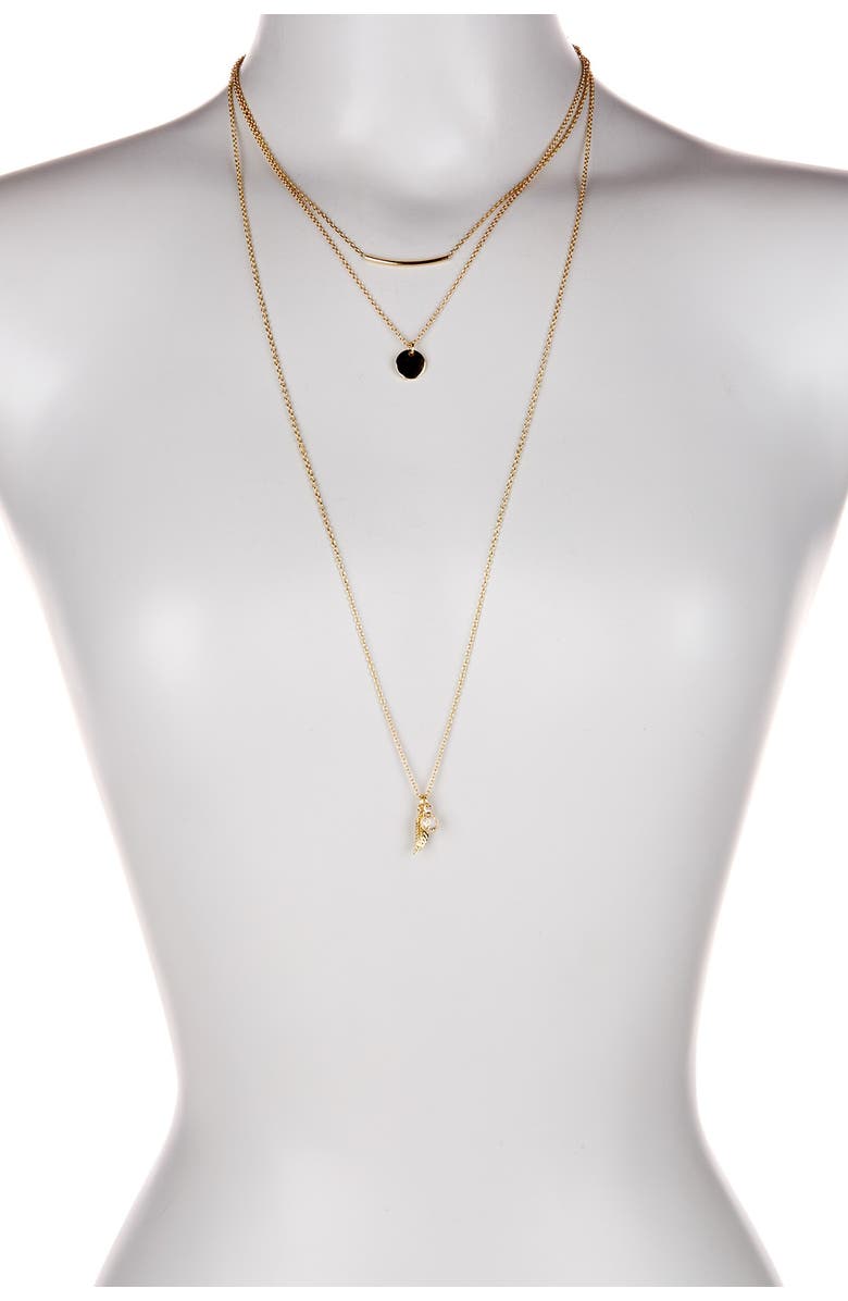 OLIVIA WELLES 14K Gold Plated Layered Mixed Necklace, Alternate, color, Metallic