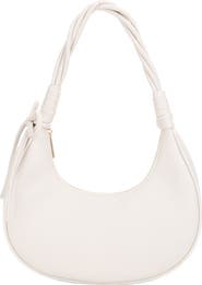 Mali + Lili Brianna Soft Bow Faux Leather Crescent Shoulder Bag