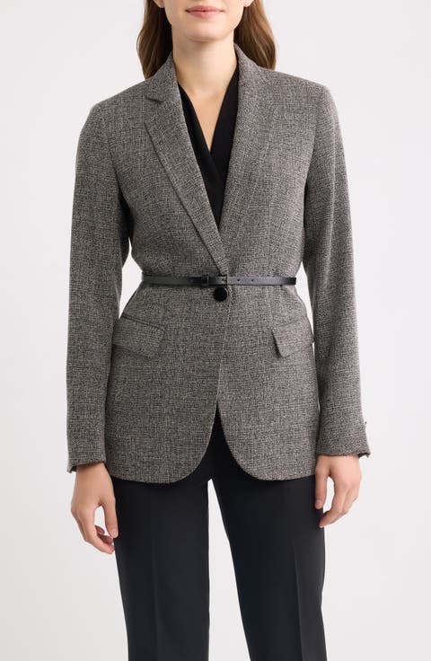 One-Button Belted Blazer
