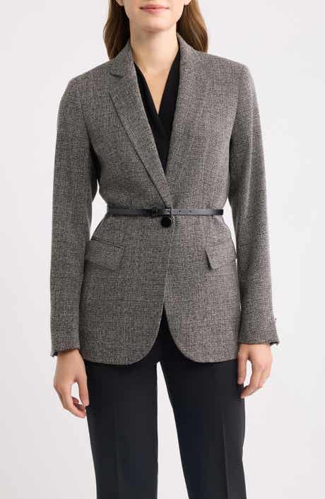 One-Button Belted Blazer