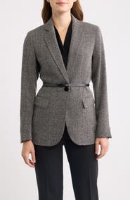 Anne Klein One-Button Belted Blazer