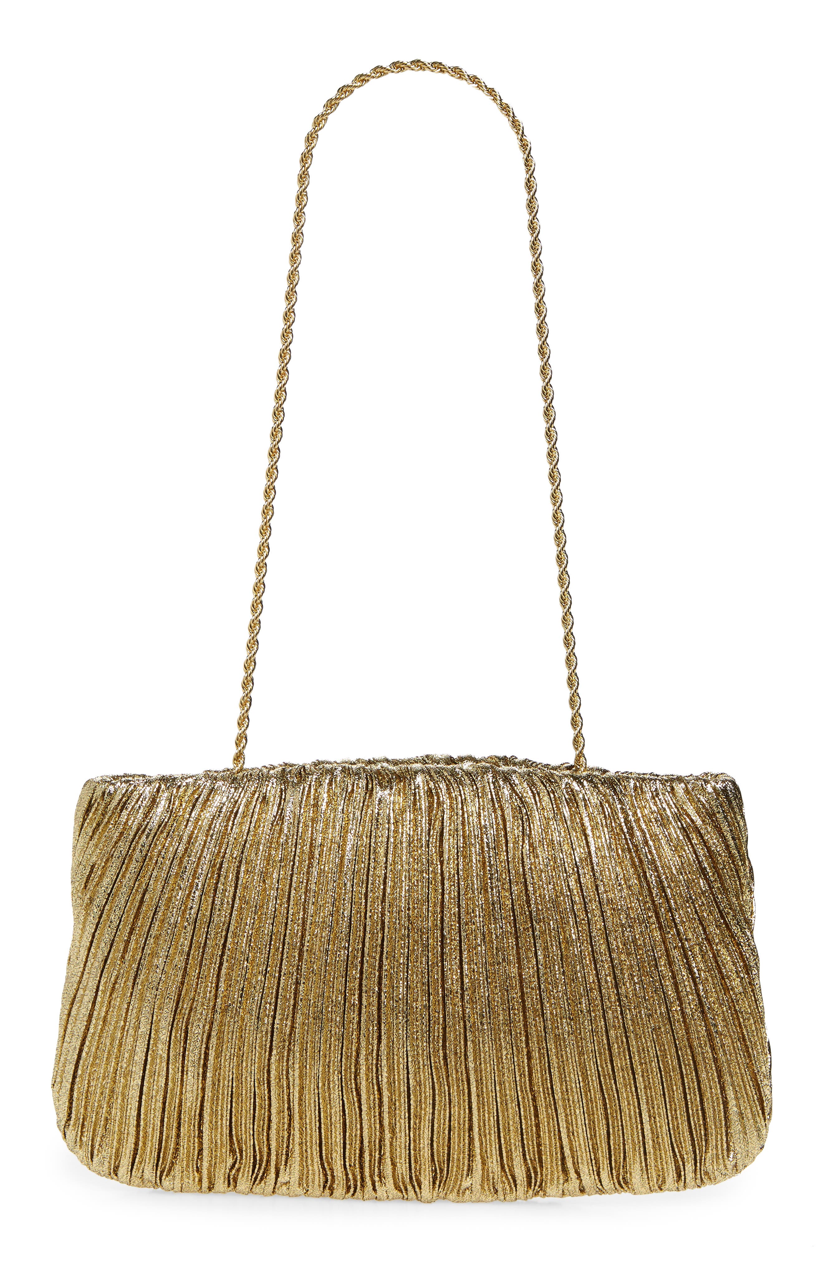 Brit Pleated Clutch, Main, color, ORO