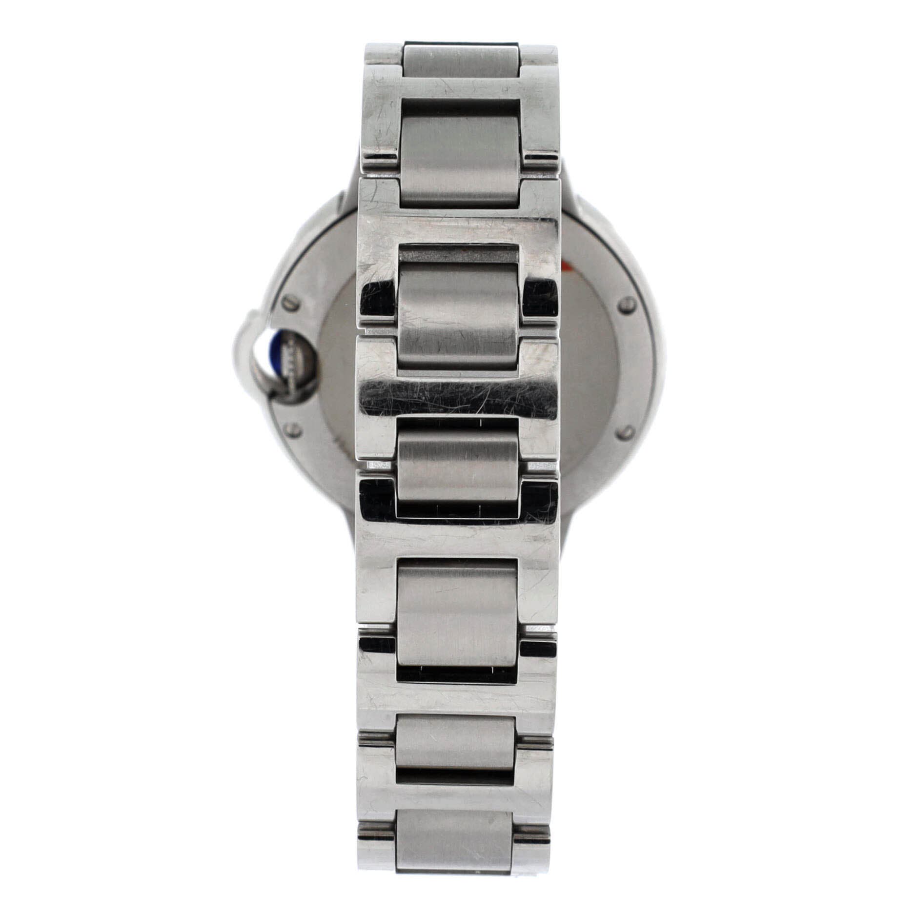 Ballon Bleu de Cartier Automatic Watch Stainless Steel with Diamond Markers 33, Alternate, color, Metallic Silver
