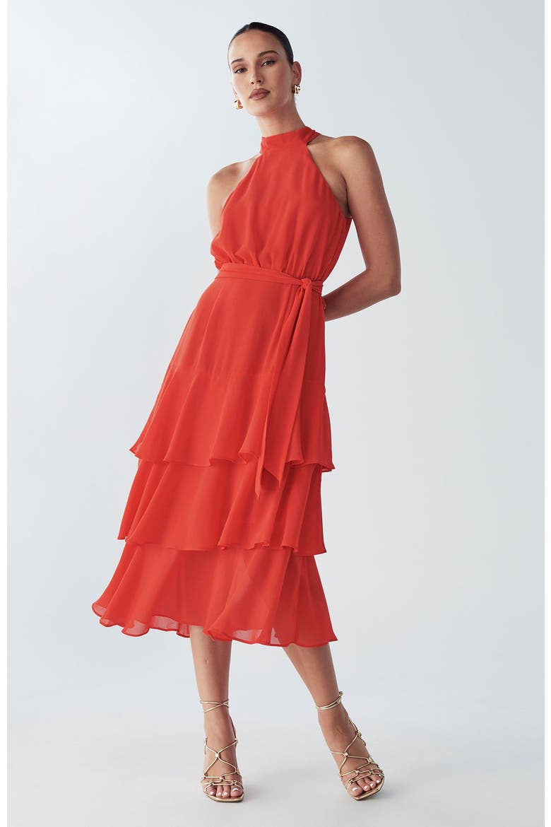 Tony Midi Dress, Alternate, color, Coral