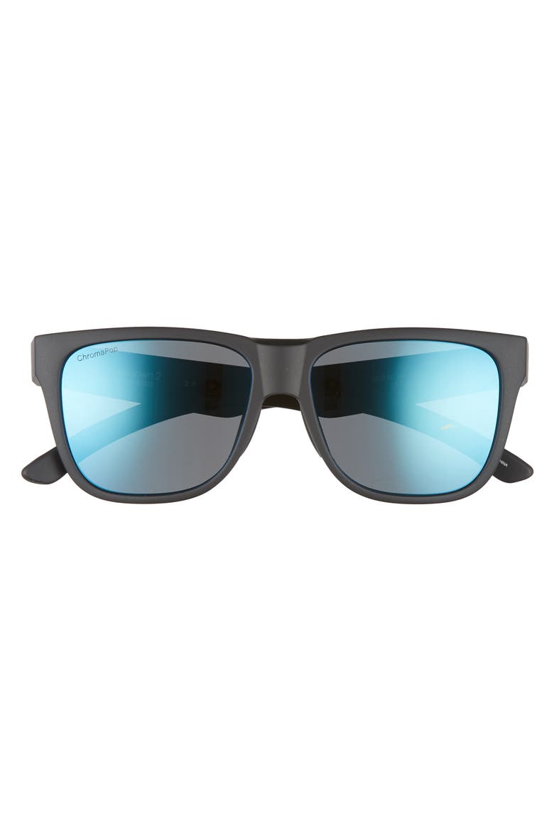 Lowdown 2 55mm ChromaPop™ Polarized Sunglasses, Alternate, color, MATTE BLACK / CHROMAPOP POLARIZED BLUE MIRROR