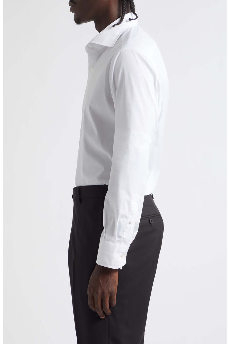 Stretch Cotton Button-Up Shirt, Alternate, color, WHITE