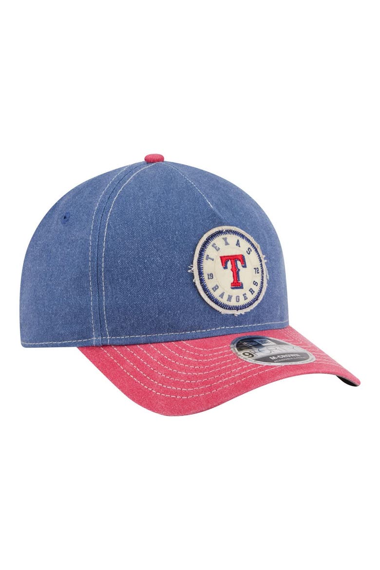 Men's New Era  Royal/Red Texas Rangers Felt M-Crown 9FORTY Adjustable Hat, Alternate, color, Royal