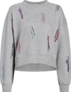 Cinq à Sept Brandy Rhinestone Cotton Blend Sweatshirt