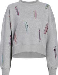 Cinq à Sept Brandy Rhinestone Cotton Blend Sweatshirt