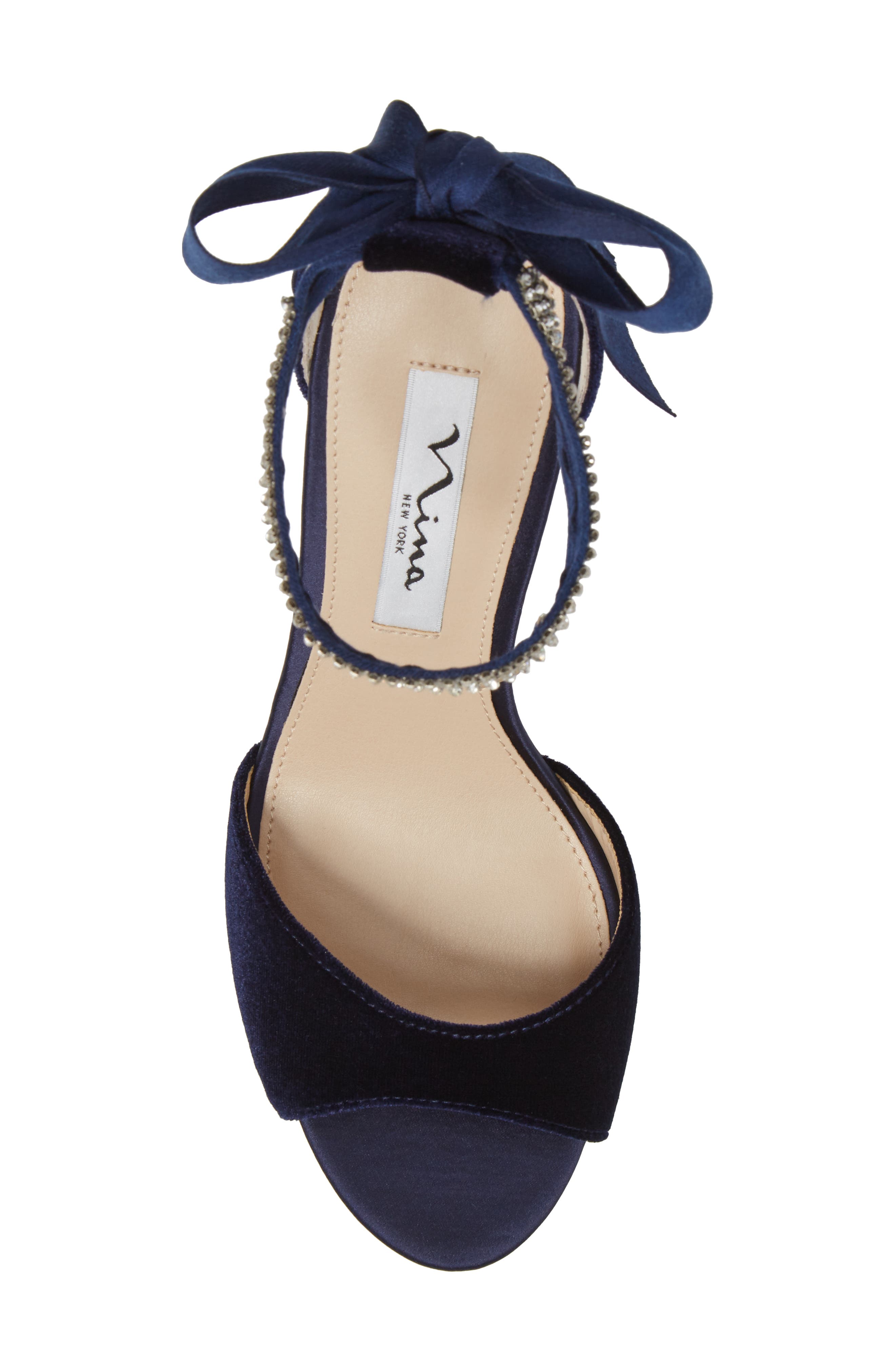 Nina 'Vinnie' Crystal Embellished Ankle Strap Sandal, Alternate, color, 