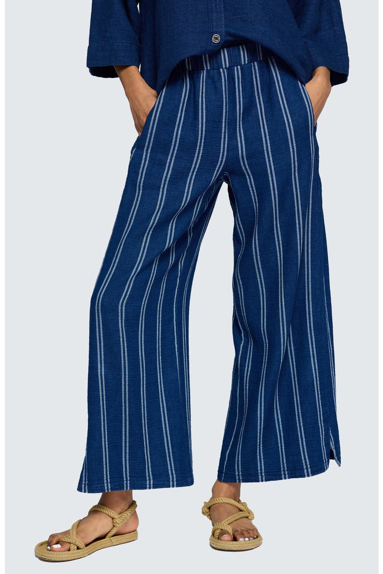 Azalea Denim Muslin Pants, Main, color, Stripe Denim