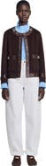 SANDRO Short coat with leather details