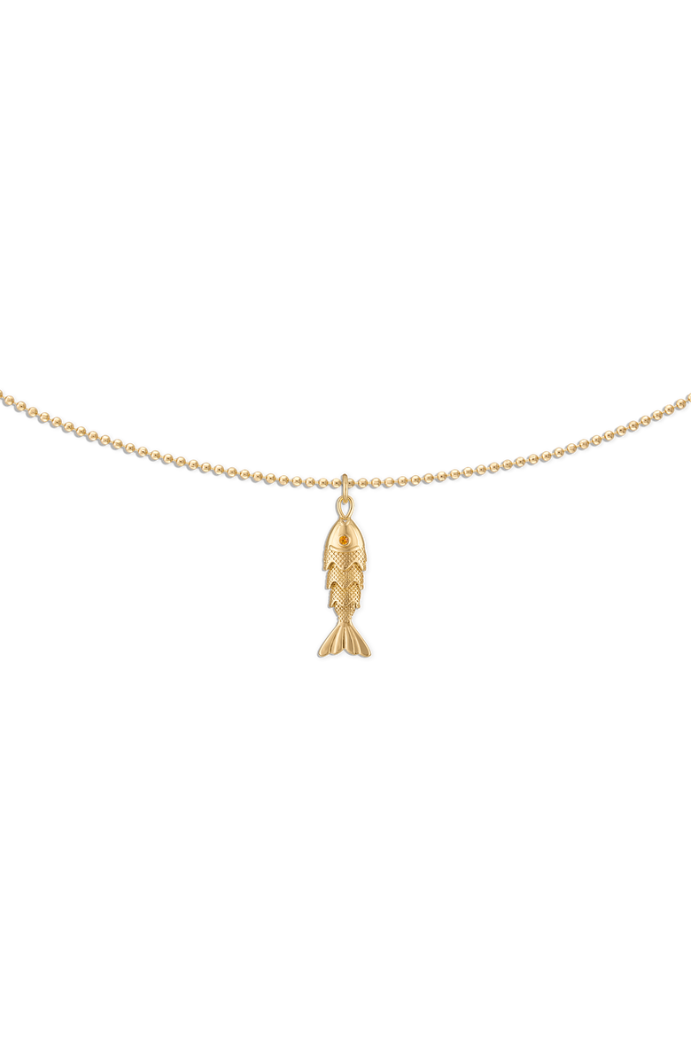 Alexa Leigh Gold Fish Ball Chain Necklace, Main, color, Yellow Gold