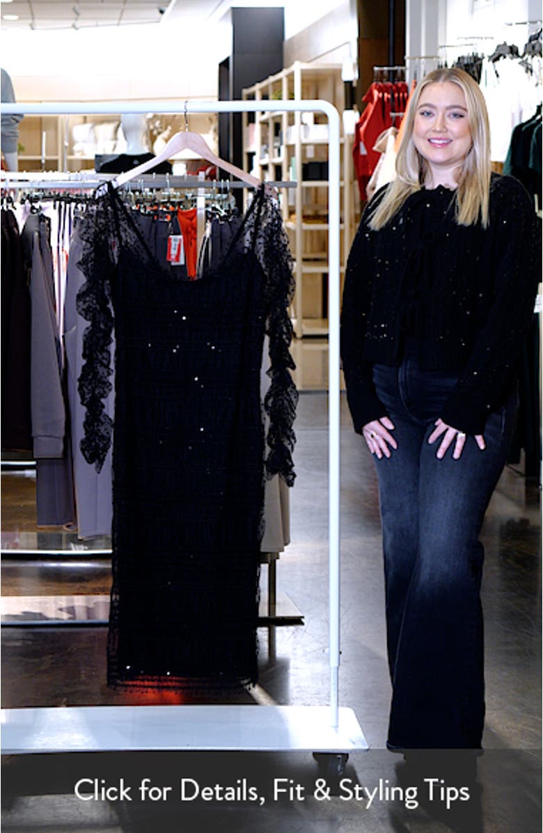 Sofie Swiss Dot Long Sleeve Cocktail Dress, sales video thumbnail