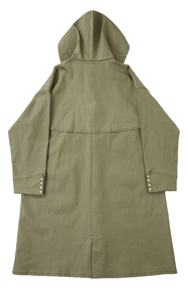 FOUND Hooded Water Resistant Waxed Cotton Blend Coat, Alternate, color, 