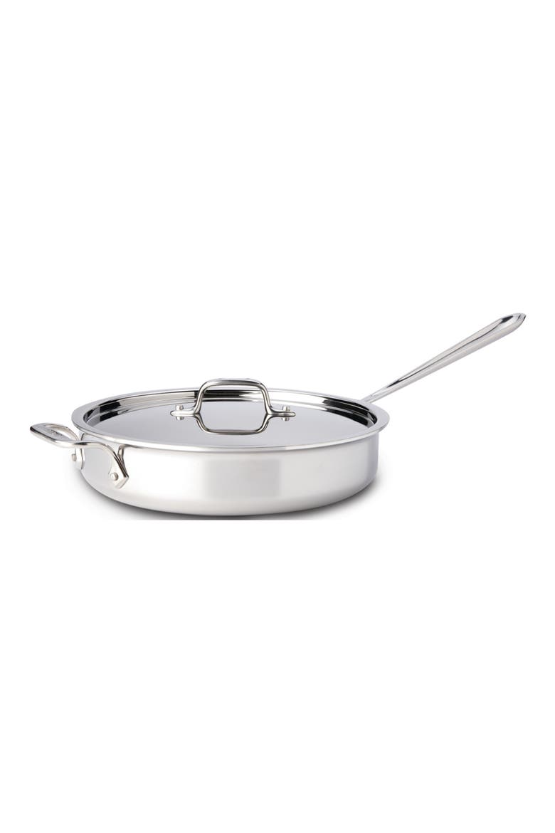 D3 3-Quart Stainless Steel Sauté Pan, Main, color, SILVER