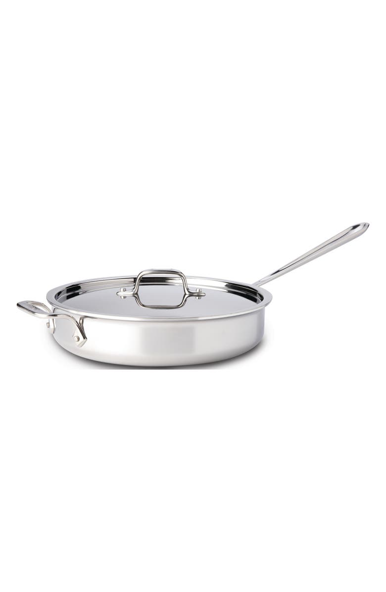 All-Clad D3 3-Quart Stainless Steel Sauté Pan, Main, color,
