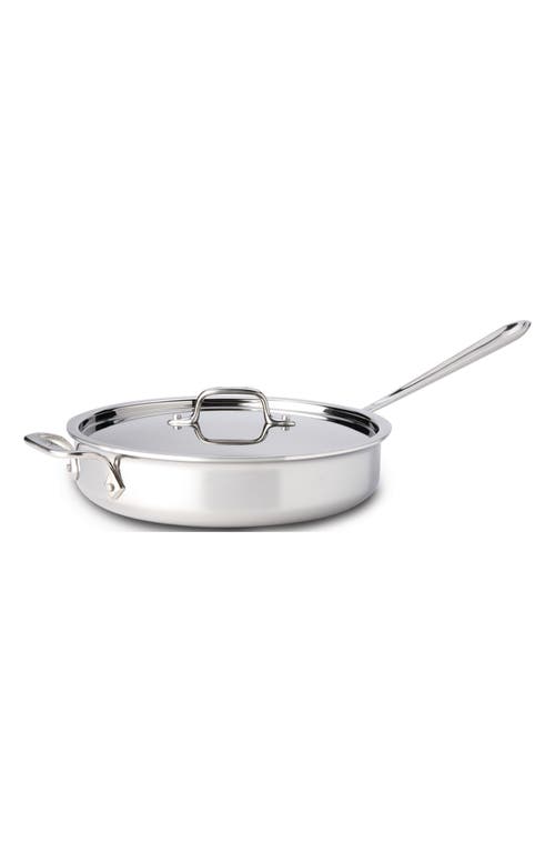 All-clad All Clad Stainless Steel 3 Quart Saute Pan With Lid In Silver