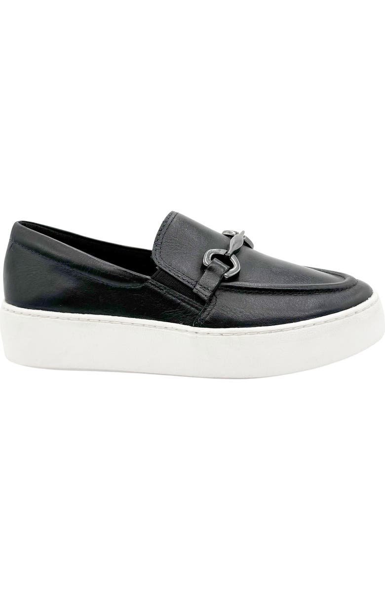 CHELSEA CREW Wonka Bit Platform Loafer, Alternate, color, Black/ White Leather