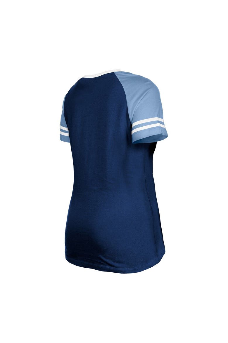 Women's New Era  Navy Tennessee Titans Raglan Lace-Up T-Shirt, Alternate, color, Navy
