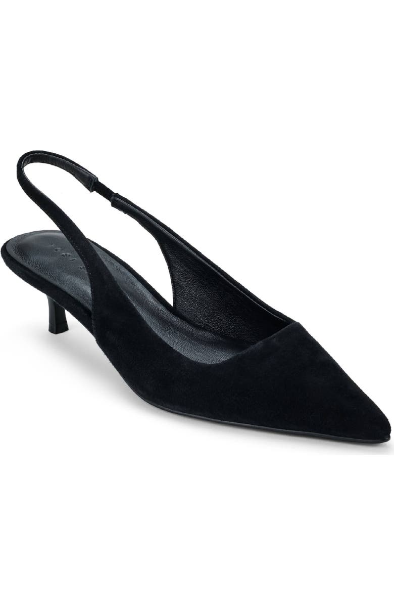 Yosi Samra Delilah Slingback Pointed Toe Kitten Heel Pump, Main, color, Black
