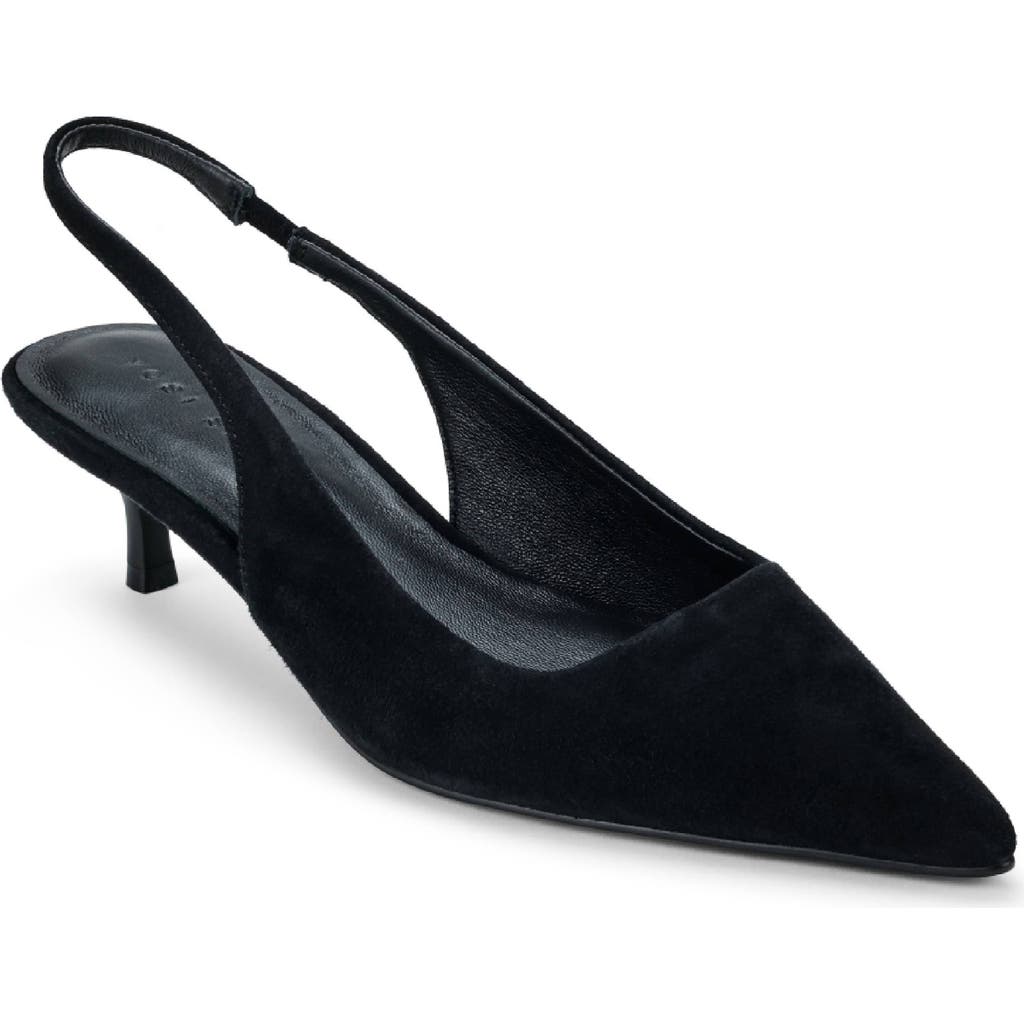 Yosi Samra Delilah Slingback Pointed Toe Kitten Heel Pump In Black