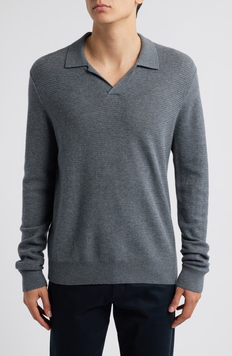 Vince Johnny Collar Wool Polo Sweater, Main, color, 