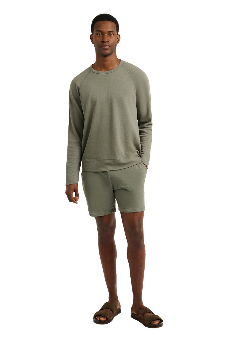 Slub Terry Crewneck Sweater, Alternate, color, AGAVE