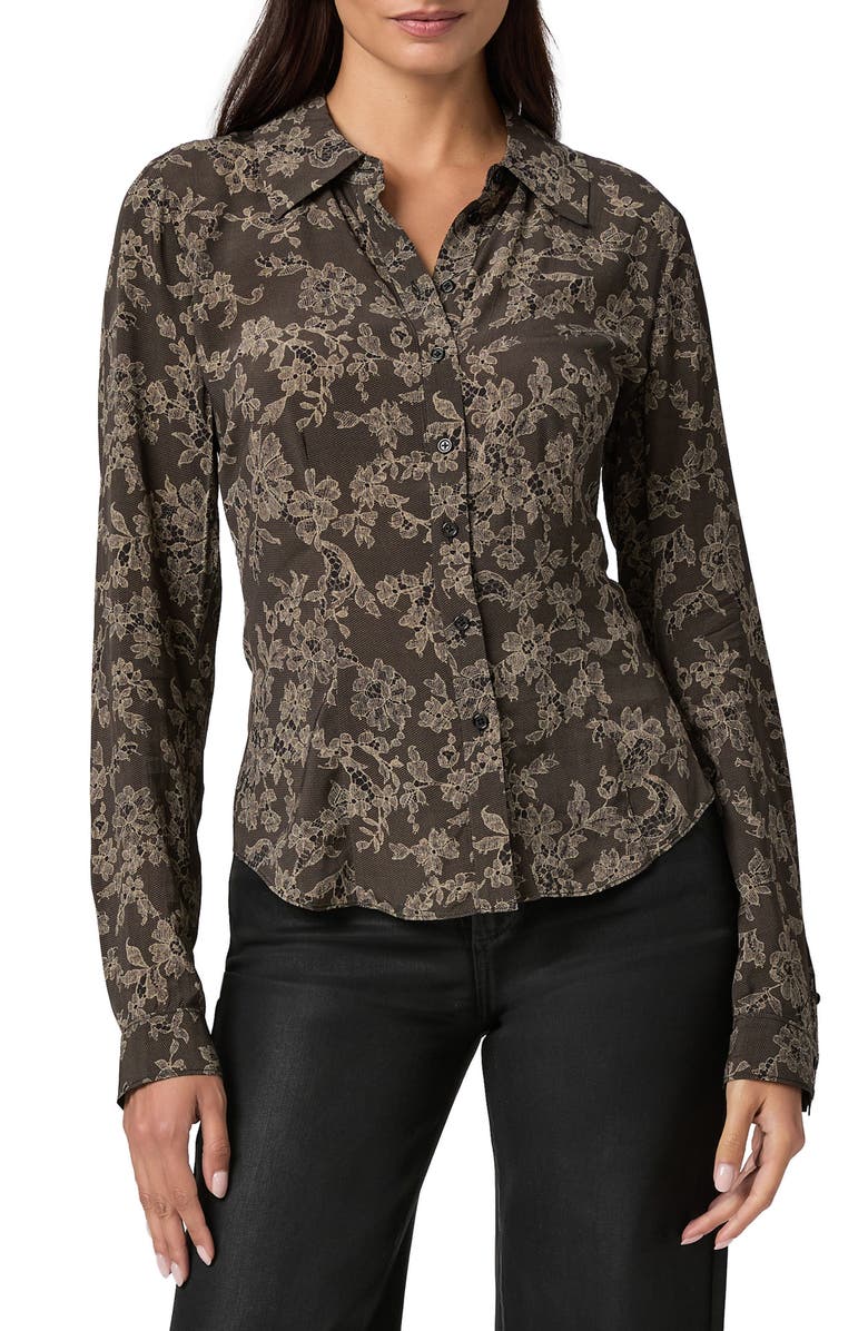 PAIGE Desano Floral Lace Shirt, Main, color, Black Multi