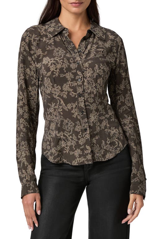 Paige Womens Black Multi Desano Lace-print Woven Shirt In Brown