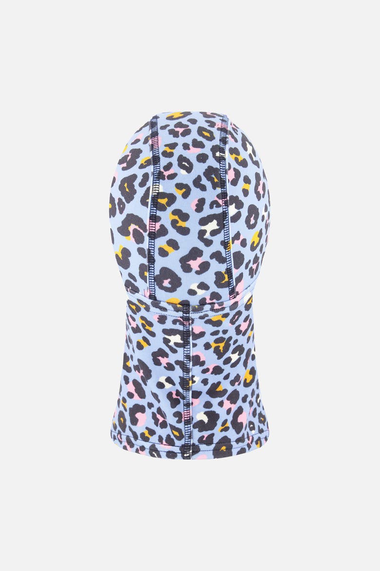 Leopard Brushed Jersey Reflective Stretch Balaclava, Alternate, color, Blue Leopard Print