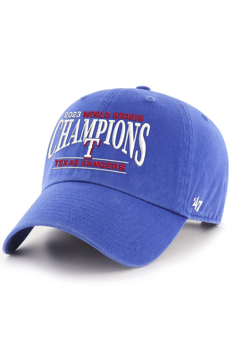 '47 Men's '47  Royal Texas Rangers 2023 World Series Champions Clean Up Adjustable Hat, Main, color, 