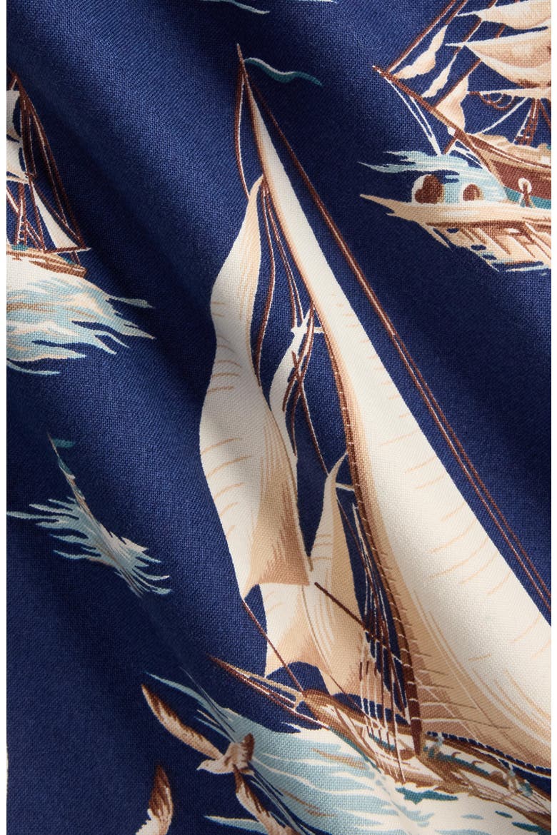 Classic Fit Sailboat Print Oxford Shirt, Alternate, color, VINTAGE SCHOONERS