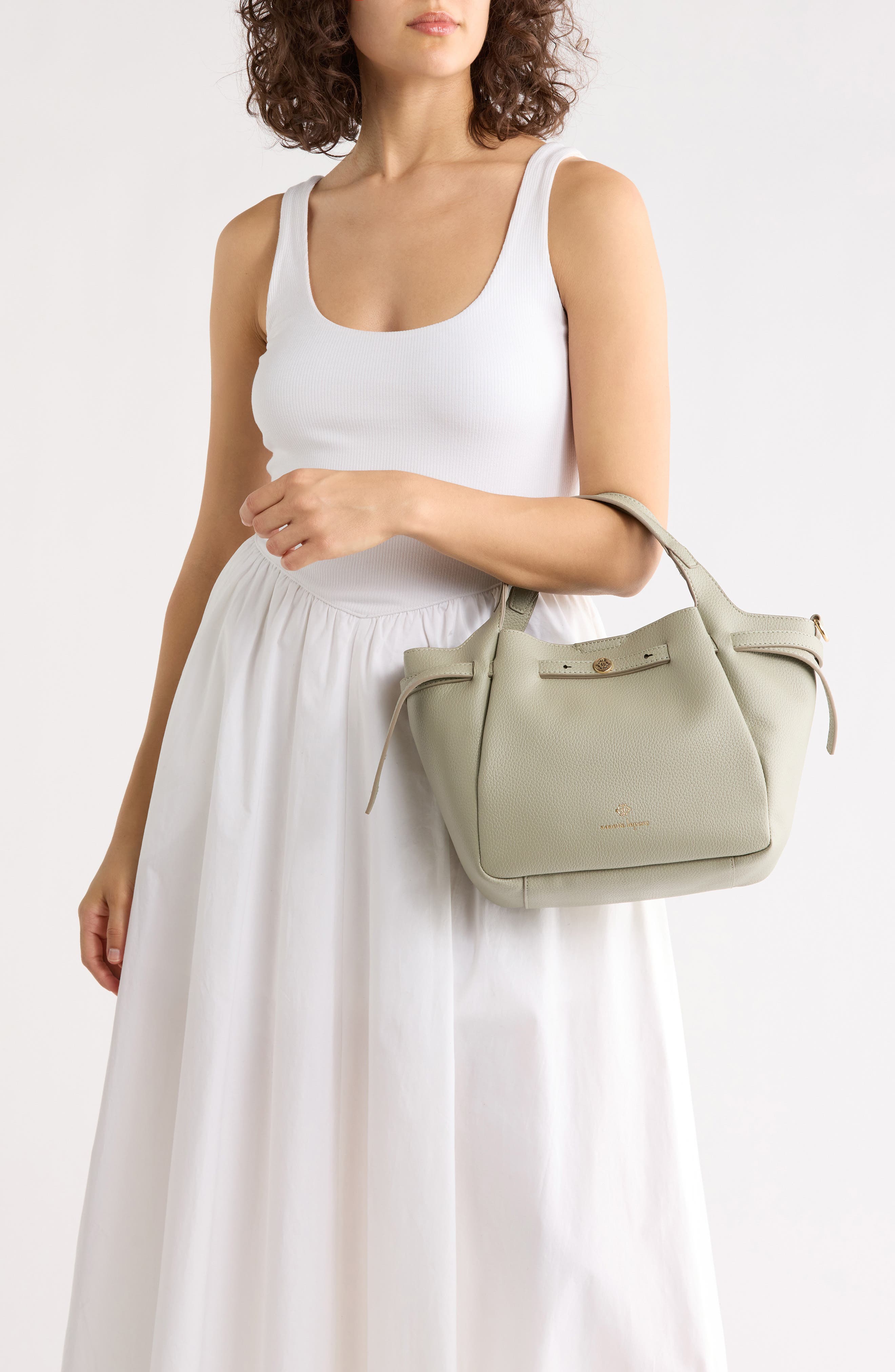 Nanette Lepore Walden Belted Satchel Bag, Alternate, color, Clary Sage