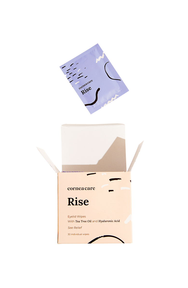 Cornea Care Rise Hyaluronic Acid and Tea Tree Oil Eye Wipes, Alternate, color,
