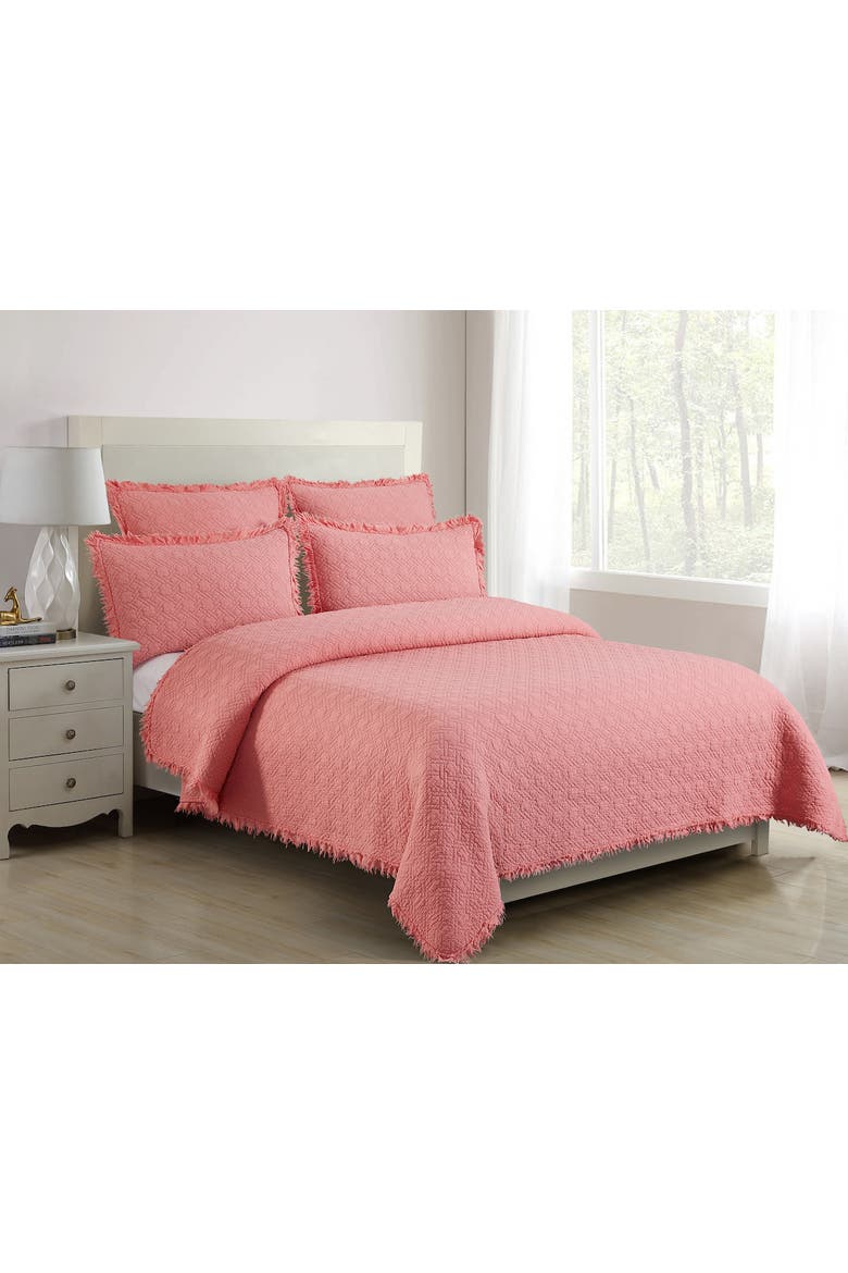 26" x 26" Trellis Peony Cotton Euro Sham Set - Machine Washable, Main, color, Pink