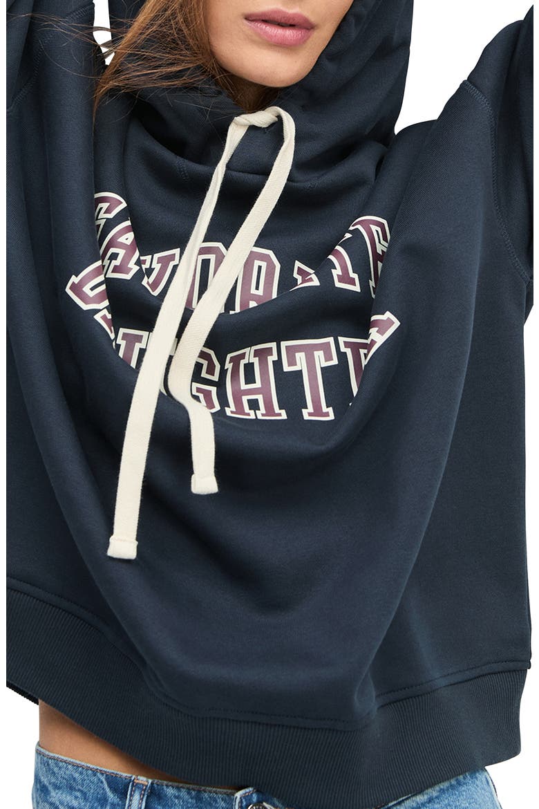 The Collegiate Graphic Hoodie, Alternate, color, NAVY/ BURGUNDY
