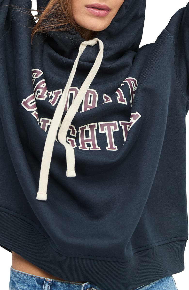 Favorite Daughter The Collegiate Graphic Hoodie, Alternate, color, Navy/ Burgundy