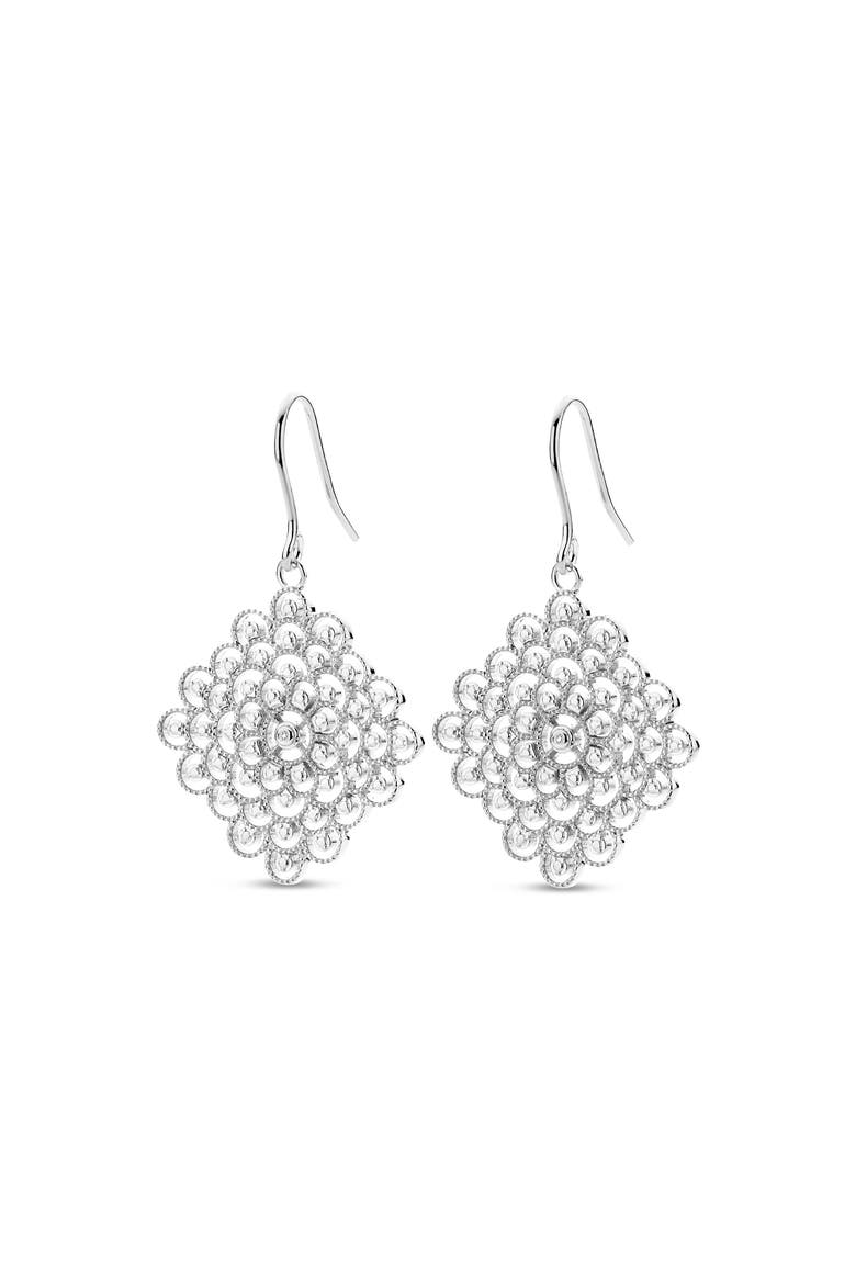 Blessed Diamond Earrings |  2 natural diamonds | 925 Sterling Silver | Earrings | Hook | White Rhodium, Main, color, White Rhodium