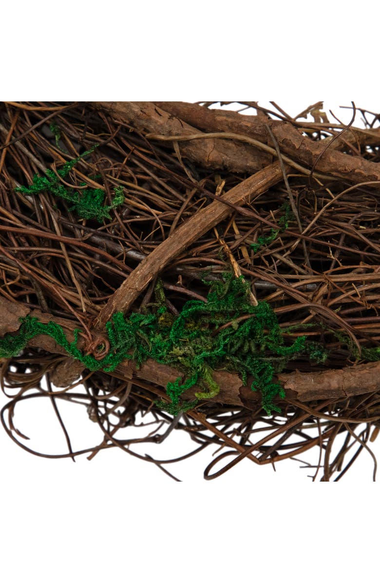 Northlight Moss and Twig Artificial Spring Wreath - 13" - Green and Brown, Alternate, color, Green