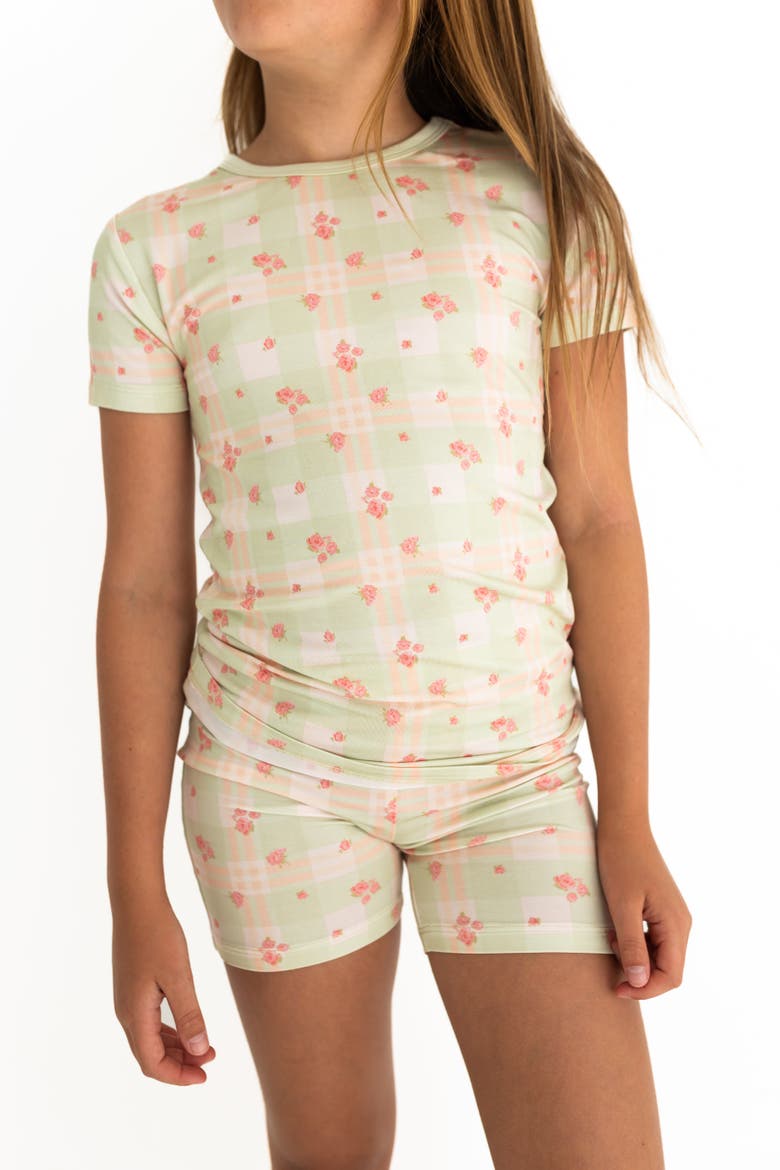 Sophie Two Piece Short Sleep Set, Alternate, color, Green Floral